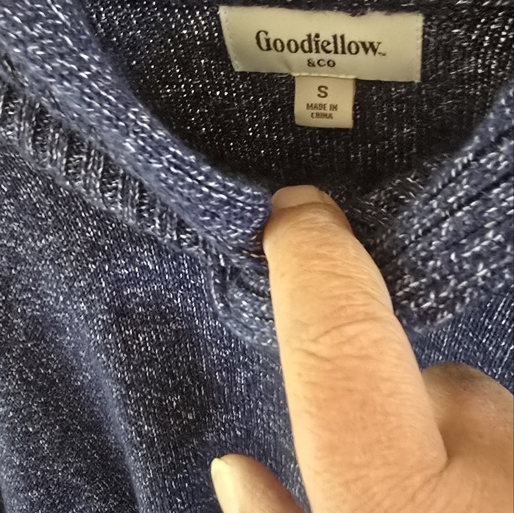 Goodfellow & Co Men's Navy Blue Pull Over Sweater - Picture 3 of 3